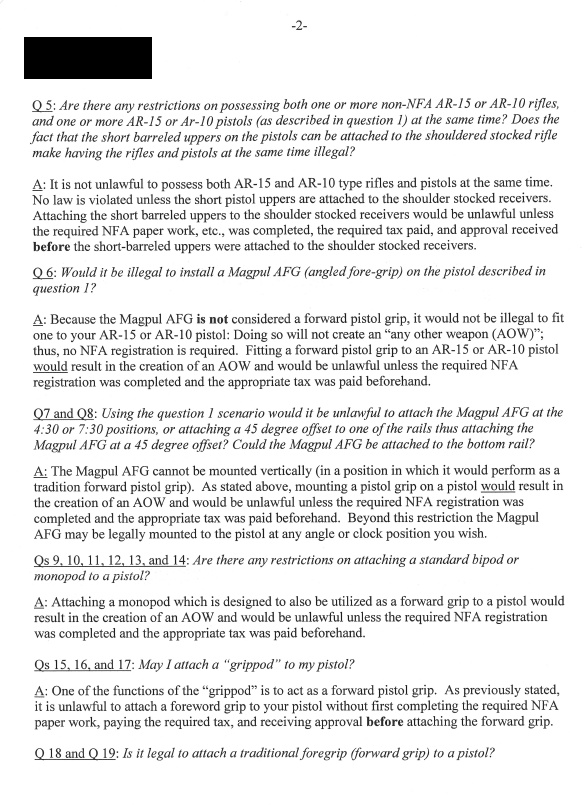 atf letter ar pistol vertical grip